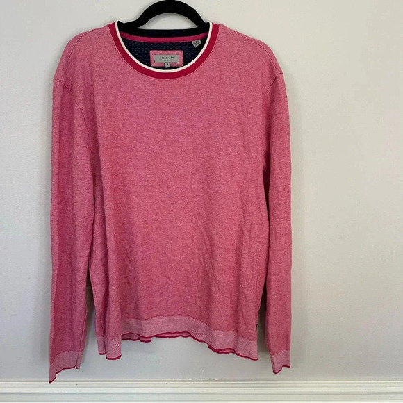 Ted Baker London Women’s Long Sleeve Pink Cotton Crewneck Sweater Size 6 GUC - Picture 2 of 11